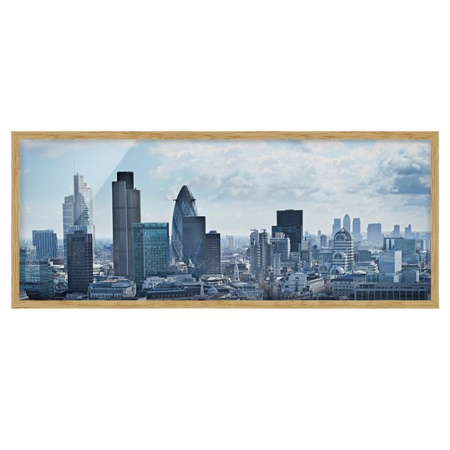 Bild mit Rahmen - London Skyline - Panorama Querformat