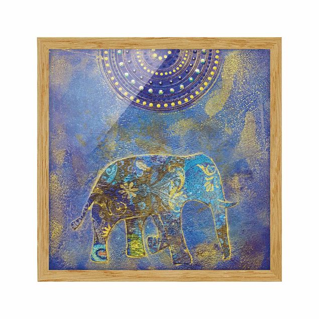 Bild mit Rahmen - Elephant in Marrakech - Quadrat 1:1