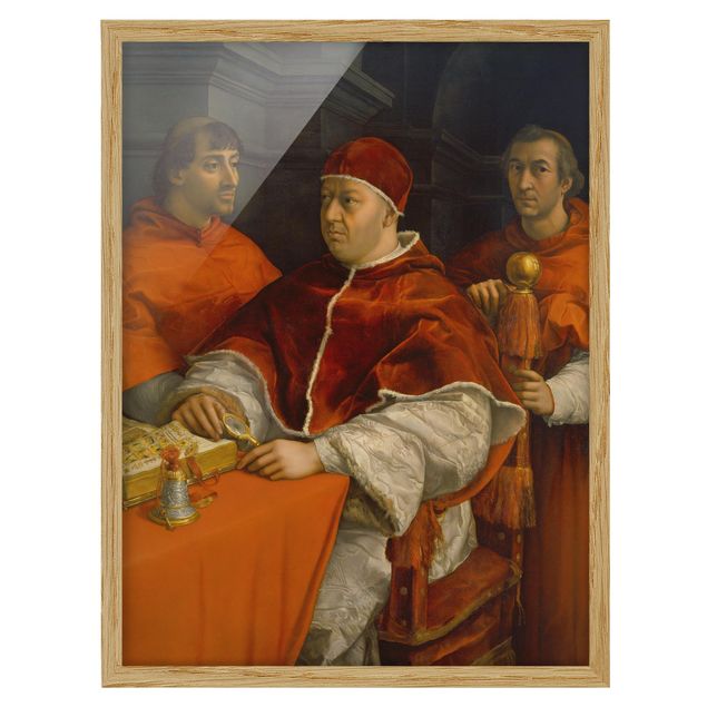 Bild mit Rahmen - Raffael - Bildnis von Papst Leo X - Hochformat 3:4