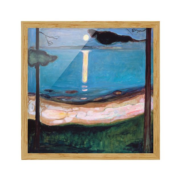 Bild mit Rahmen - Edvard Munch - Mondnacht - Quadrat 1:1