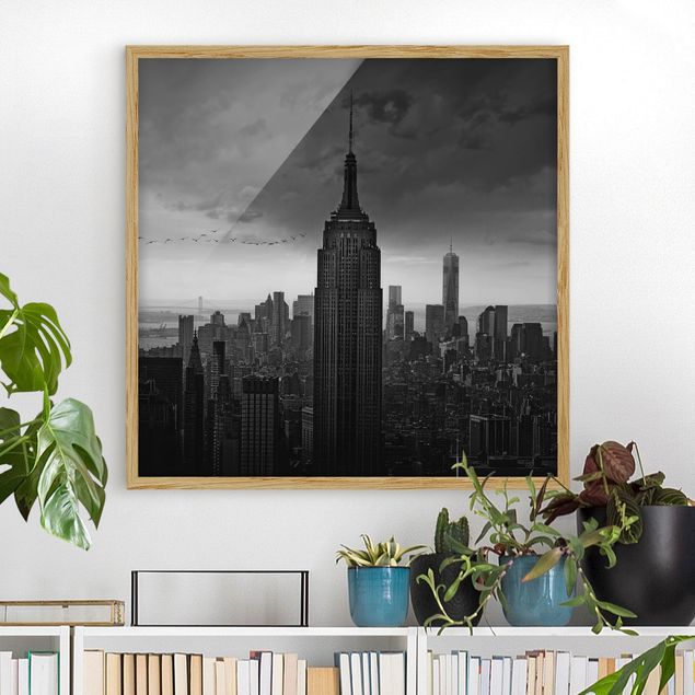 Bild mit Rahmen - New York Rockefeller View - Quadrat 1:1