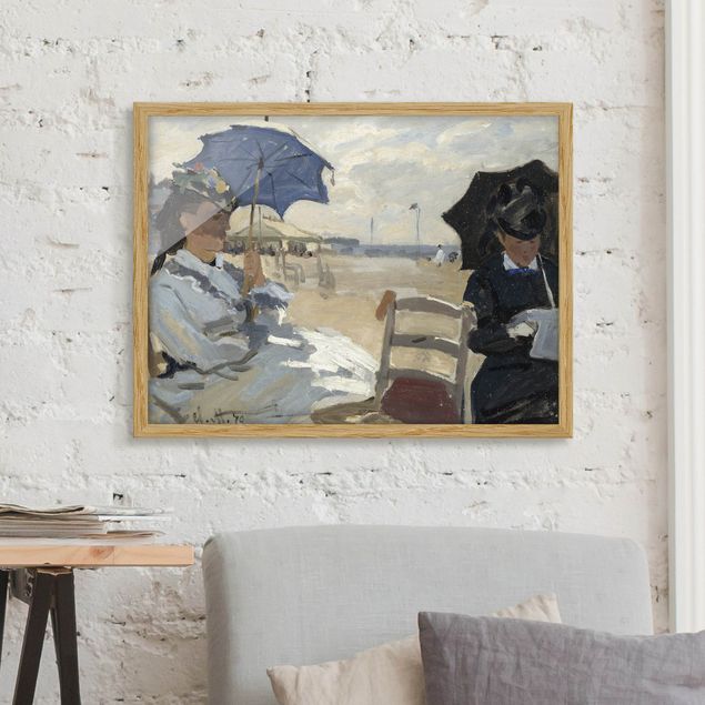 Bild mit Rahmen - Claude Monet - Strand von Trouville - Querformat 3:4
