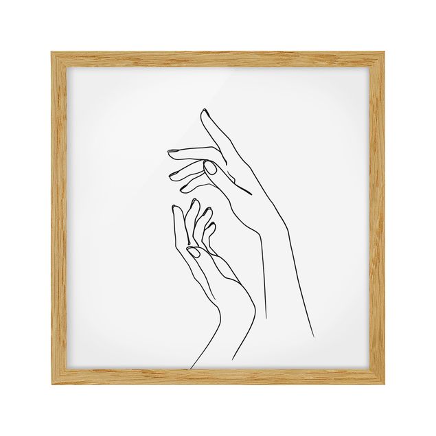 Bild mit Rahmen - Line Art Hände - Quadrat 1:1