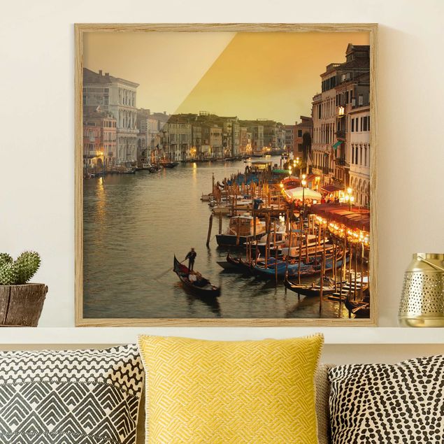 Bild mit Rahmen - Großer Kanal von Venedig - Quadrat 1:1
