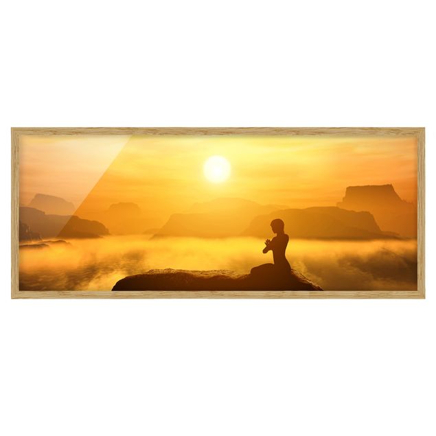 Bild mit Rahmen - Yoga Meditation - Panorama Querformat