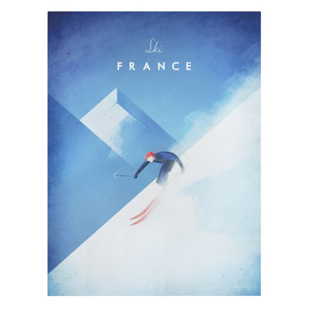 Leinwandbild - Reiseposter - Ski in Frankreich - Hochformat 4:3