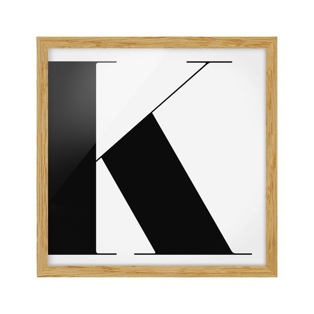 Bild mit Rahmen - Antiqua Letter K - Quadrat 1:1