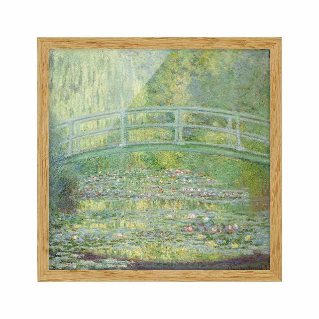 Bild mit Rahmen - Claude Monet - Japanische Brücke - Quadrat 1:1