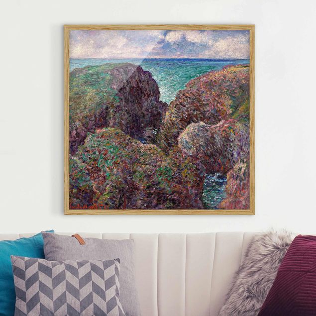 Bild mit Rahmen - Claude Monet - Felsengruppe Port-Goulphar - Quadrat 1:1