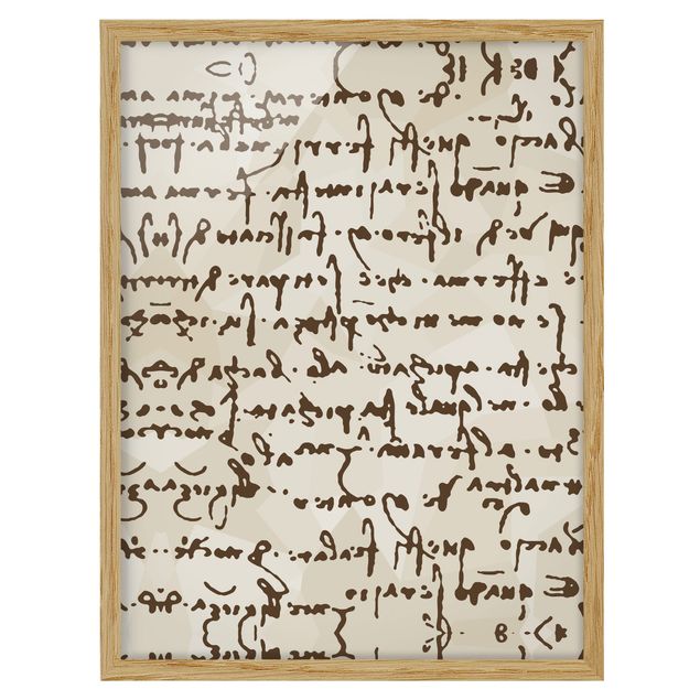 Bild mit Rahmen - Da Vinci Manuskript - Hochformat 3:4