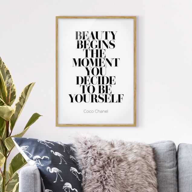 Bild mit Rahmen - Be yourself Coco Chanel - Hochformat 3:4