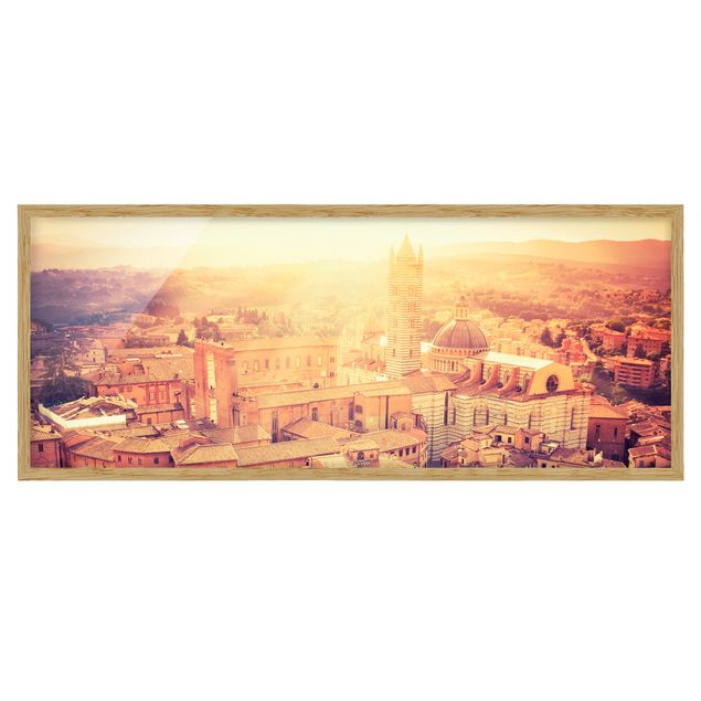 Bild mit Rahmen - Fiery Siena - Panorama Querformat