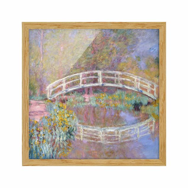 Bild mit Rahmen - Claude Monet - Brücke Monets Garten - Quadrat 1:1