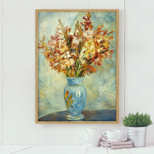 Bild mit Rahmen - Auguste Renoir - Gladiolen in Vase - Hochformat 3:4
