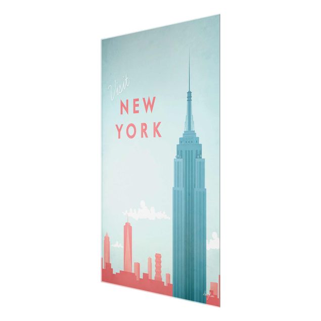 Glasbild - Reiseposter - New York - Hochformat 3:2