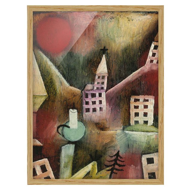 Bild mit Rahmen - Paul Klee - Zerstörtes Dorf - Hochformat 3:4