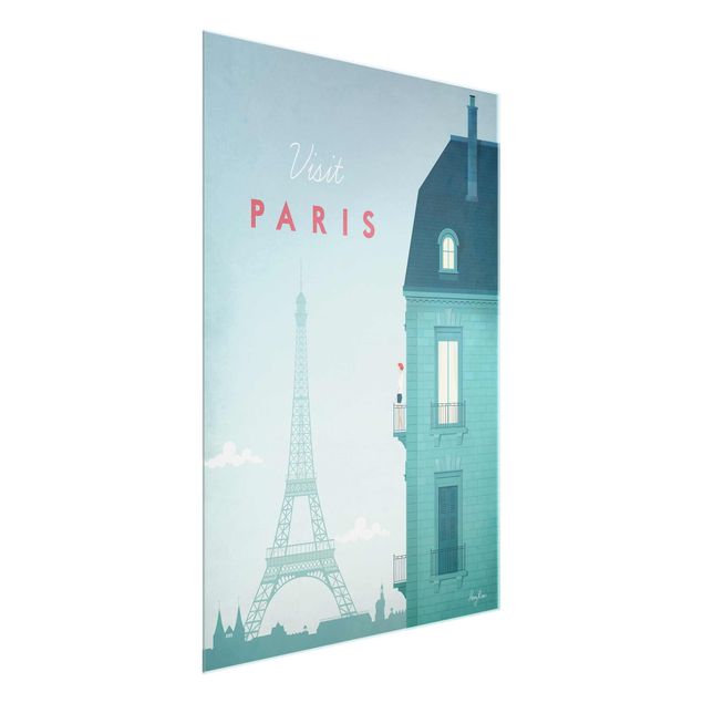 Glasbild - Reiseposter - Paris - Hochformat 4:3