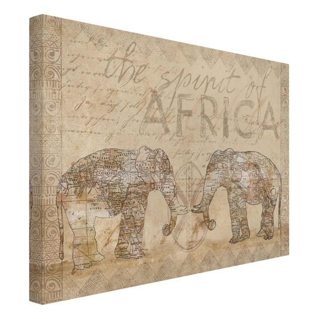 Leinwandbild - Vintage Collage - Spirit of Africa - Querformat 3:4