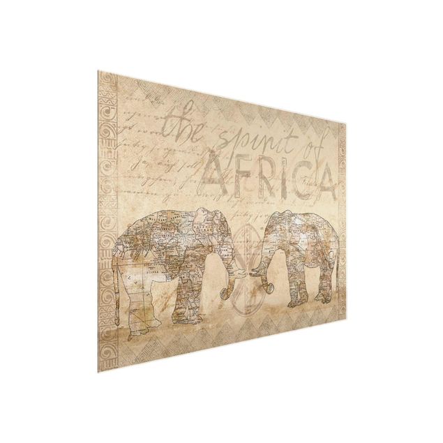Glasbild - Vintage Collage - Spirit of Africa - Querformat 3:4