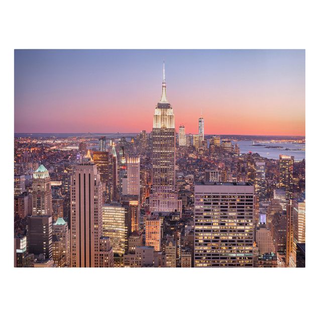 Leinwandbild - Sonnenuntergang Manhattan New York City - Querformat 3:4