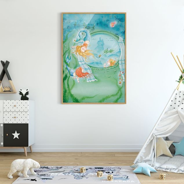 Bild mit Rahmen - Matilda die kleine Meerjungfrau - Matilda wird Akrobatin - Hochformat 3:4