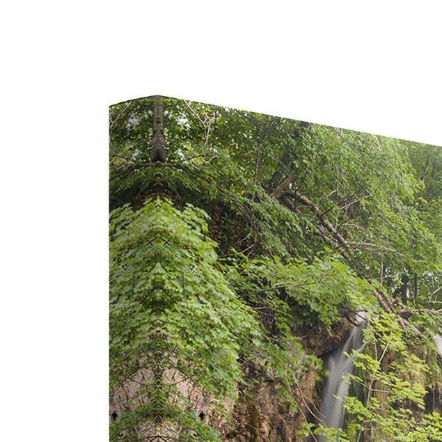 Leinwandbild 3-teilig - Wasserfall Plitvicer Seen - Hoch 1:2