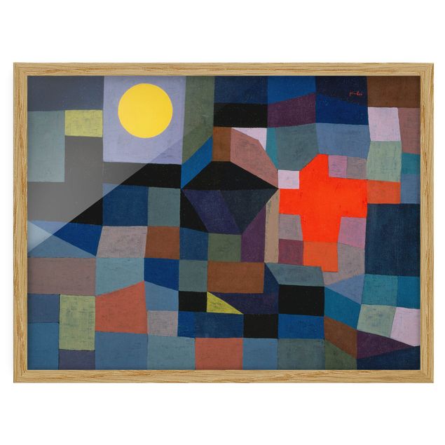 Bild mit Rahmen - Paul Klee - Feuer bei Vollmond - Querformat 3:4