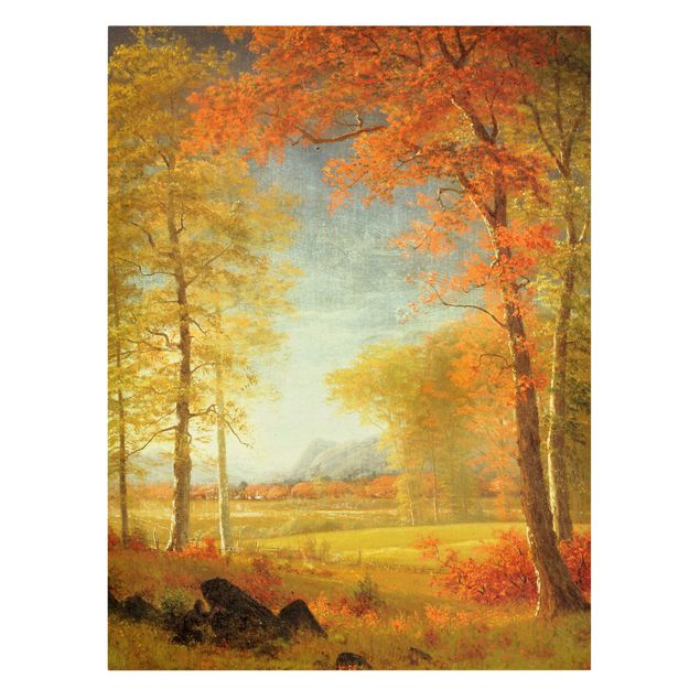 Leinwandbild - Albert Bierstadt - Herbst in Oneida County, New York - Hochformat 4:3