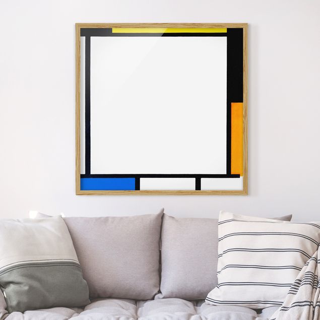 Bild mit Rahmen - Piet Mondrian - Komposition II - Quadrat 1:1