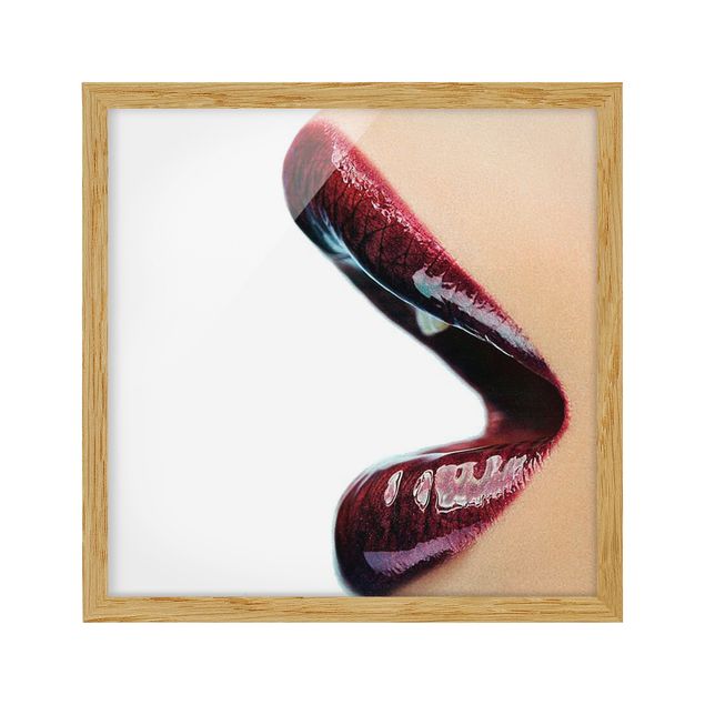 Bild mit Rahmen - Kiss My Lips! - Quadrat 1:1