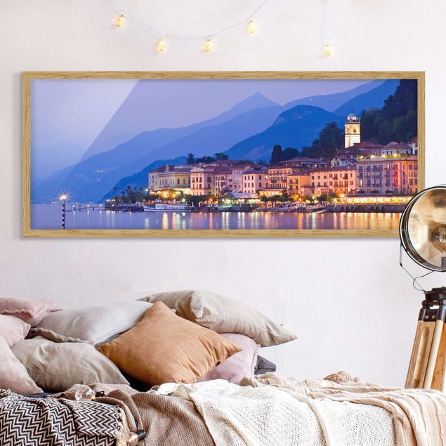 Bild mit Rahmen - Bellagio am Comer See - Panorama Querformat
