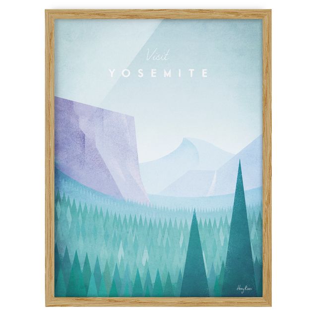 Bild mit Rahmen - Reiseposter - Yosemite Park - Hochformat 4:3