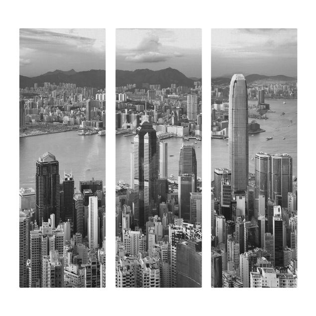 Leinwandbild 3-teilig - Skyline Nostalgia - Panoramen hoch 1:3
