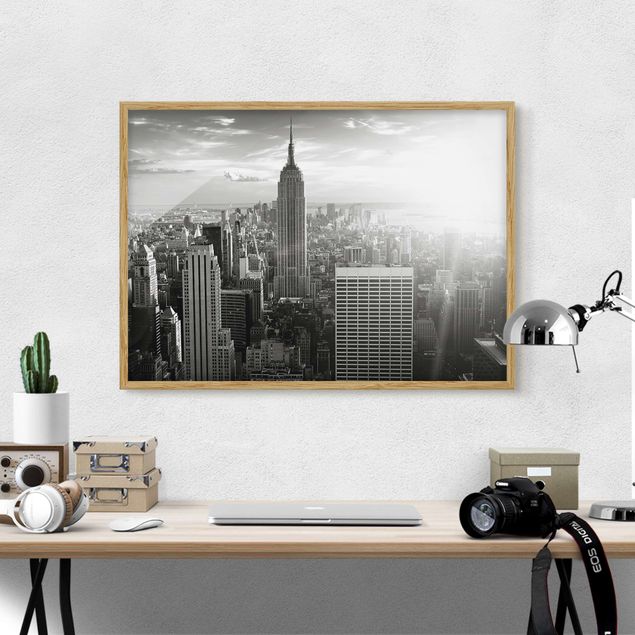 Bild mit Rahmen - Manhattan Skyline - Querformat 3:4