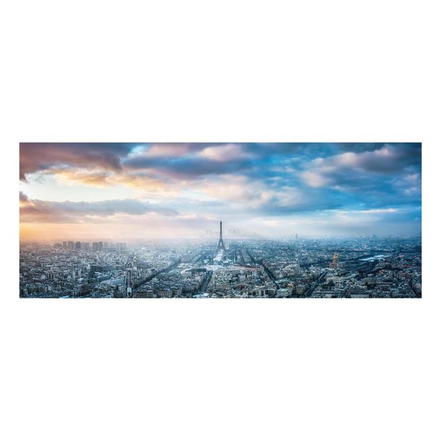 Glasbild - Winter in Paris - Panorama