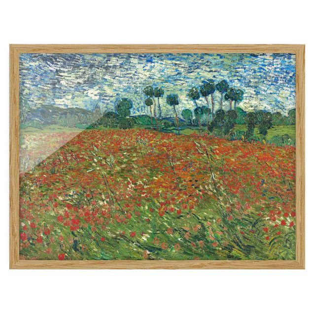Bild mit Rahmen - Vincent van Gogh - Mohnfeld - Querformat 3:4