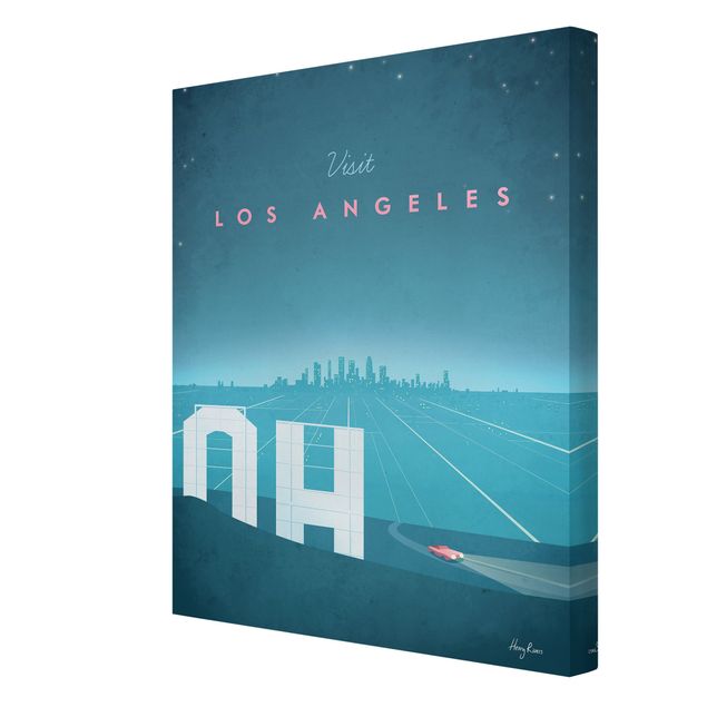 Leinwandbild - Reiseposter - Los Angeles - Hochformat 4:3