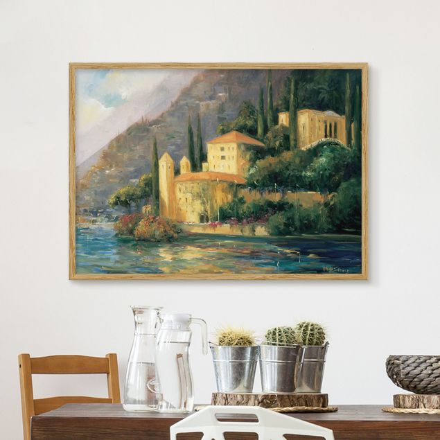 Bild mit Rahmen - Italienische Landschaft - Landhaus - Querformat 3:4