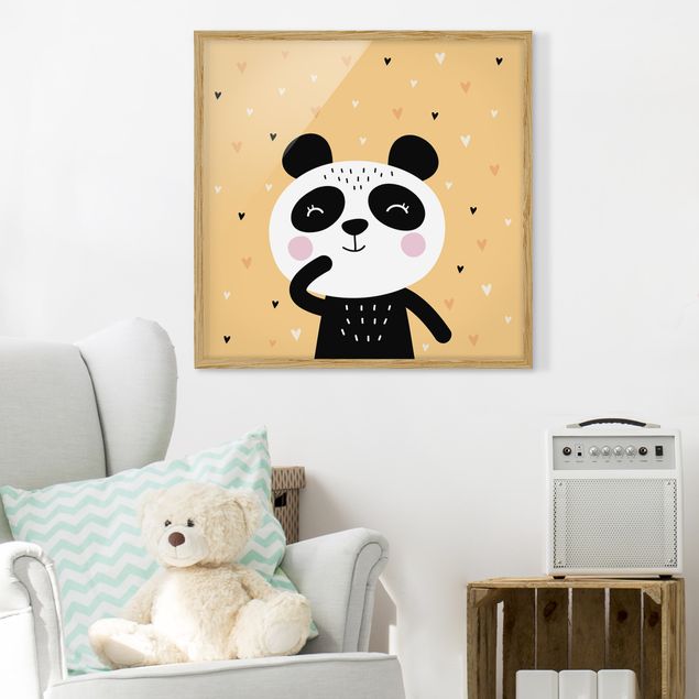 Bild mit Rahmen - Der glückliche Panda - Quadrat 1:1