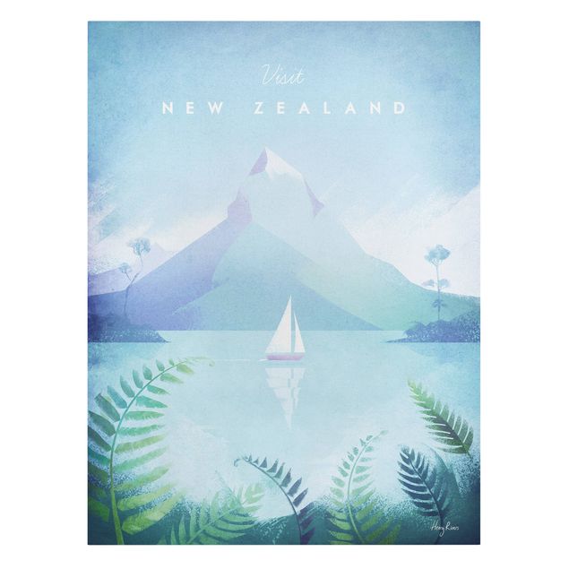 Leinwandbild - Reiseposter - Neuseeland - Hochformat 4:3