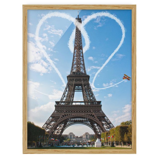 Bild mit Rahmen - Paris - City of Love - Hochformat 3:4
