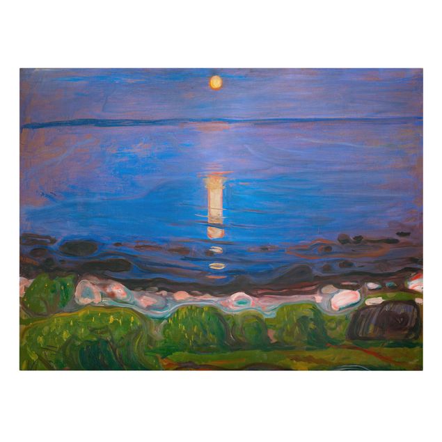Leinwandbild - Edvard Munch - Sommernacht am Meeresstrand - Querformat 3:4