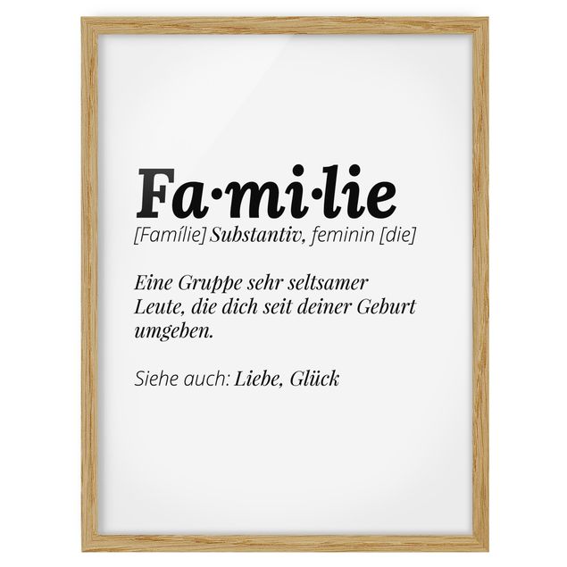 Bild mit Rahmen - Die Definition von Familie - Hochformat 3:4