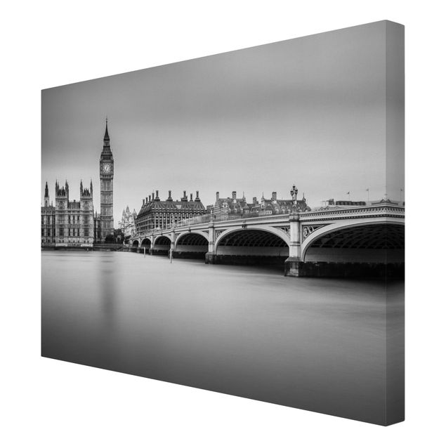 Leinwandbild - Westminster Brücke und Big Ben - Querformat 3:4