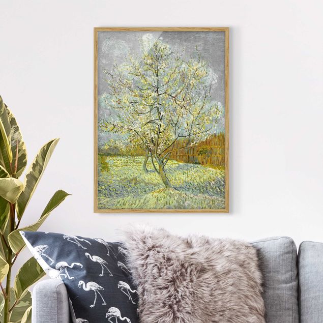 Bild mit Rahmen - Vincent van Gogh - Pfirsichbaum rosa - Hochformat 3:4
