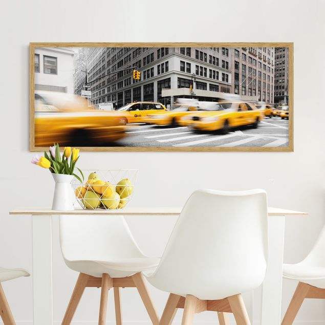Bild mit Rahmen - Rasantes New York - Panorama Querformat