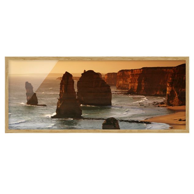 Bild mit Rahmen - Die zwölf Apostel von Australien - Panorama Querformat