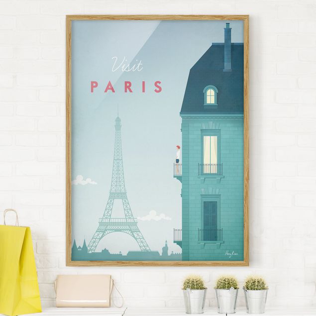 Bild mit Rahmen - Reiseposter - Paris - Hochformat 4:3