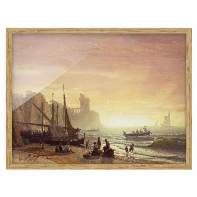 Bild mit Rahmen - Albert Bierstadt - Fischereiflotte - Querformat 3:4