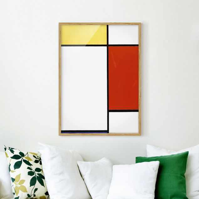 Bild mit Rahmen - Piet Mondrian - Komposition I - Hochformat 3:4